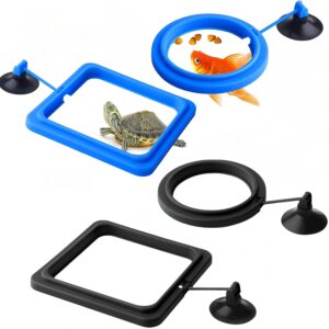 4 Futterringe mit Saugnapf für Aquarium, schwimmend