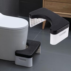 Toilettenhocker 7 Zoll – stapelbar & abnehmbar (schwarz)