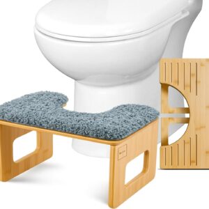 Berlae Bambus-Toilettenhocker klappbar mit Matte