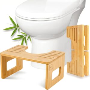 Bambus-Toilettenhocker klappbar – Ergonomisch & platzsparend