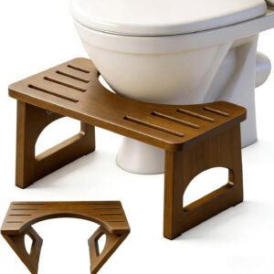 RayLove Toilettenhocker Holz, klappbar, 35°-Neigung