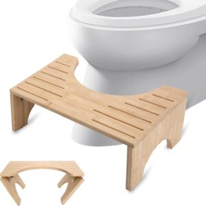 Bambus-Toilettenhocker klappbar – rutschfest & platzsparend