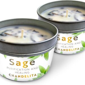 Salbei-Duftkerze, sojawachs, vegan, 2x170g – spirituell & reinigend