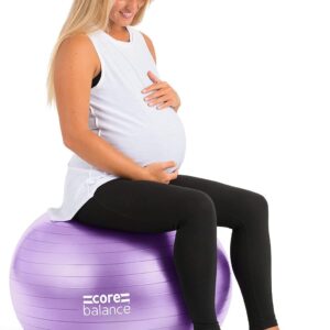 Core Balance Gymnastikball Schwangerschaft – 55 cm, berstsicher & lila