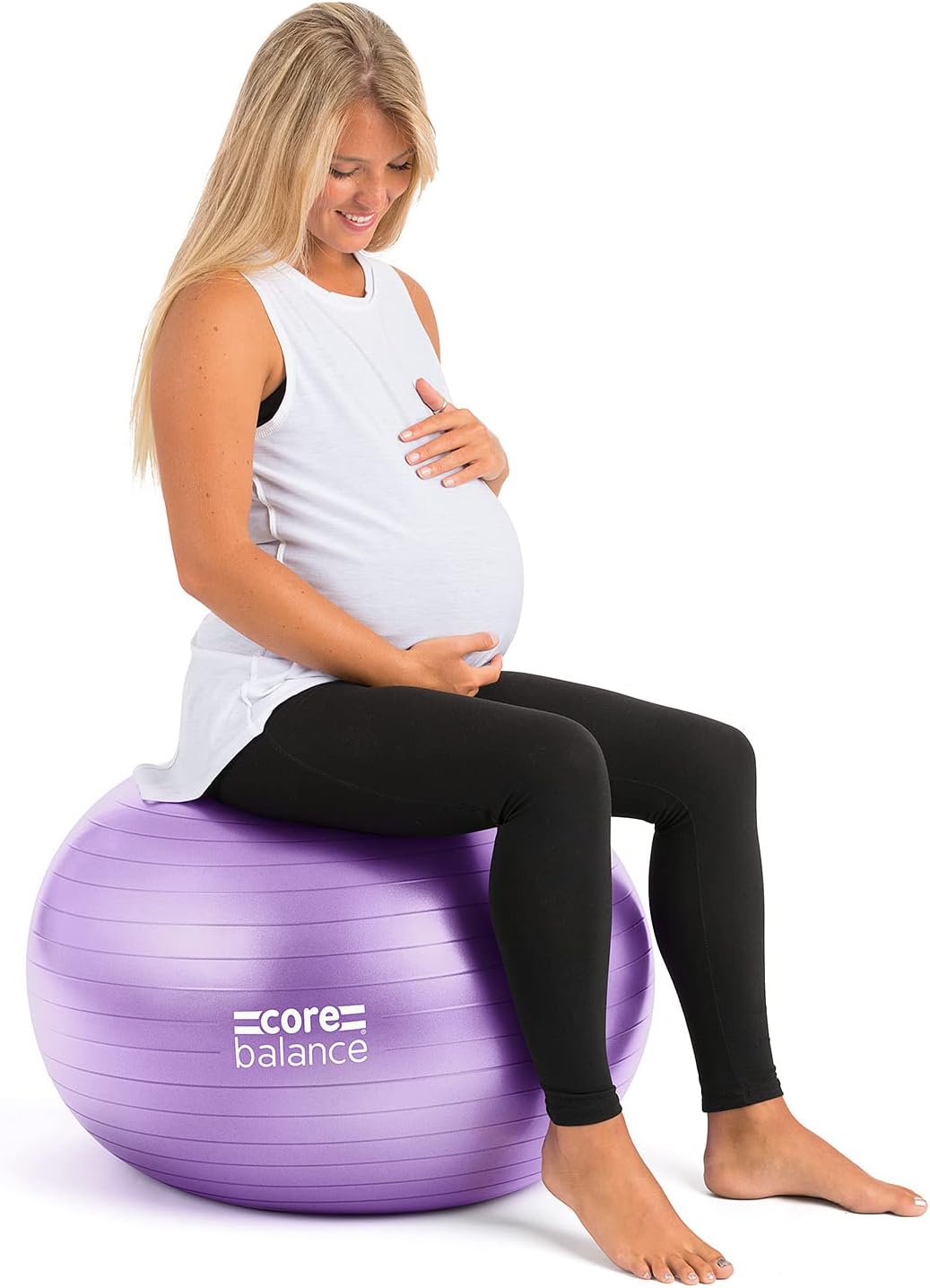 Core Balance Gymnastikball Schwangerschaft – 55 cm, berstsicher & lila