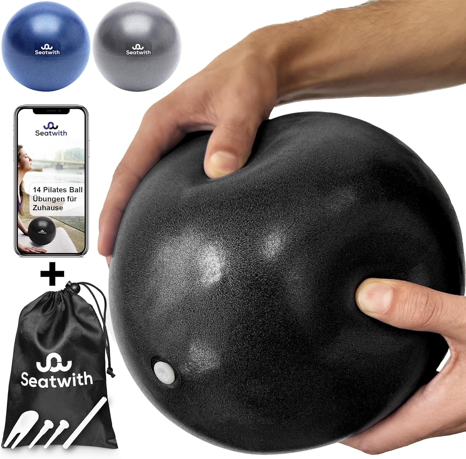 Yoga- & Pilates-Ball 23cm Set mit E-Book & Tasche
