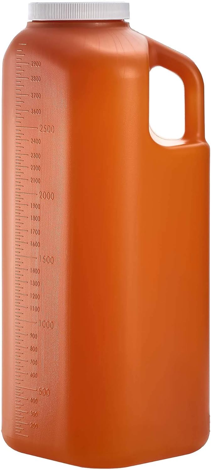 PrimeMed Urinbehälter 3000 ml, Bernstein mit Schraubverschluss