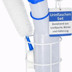 Urinflaschen-Set für Männer inkl. Halterung & Bürste