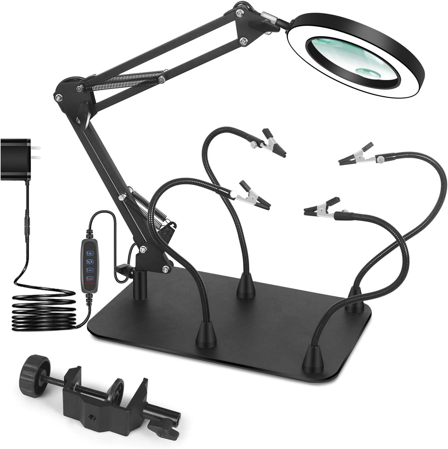 Lupe mit Licht & Ständer 5x/10x, 108 LED, 3 Modi – EOOKU