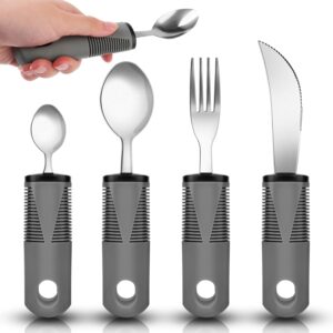 Parkinson Besteck-Set für Senioren, 4-teilig mit Extragriff