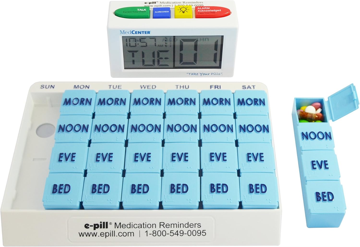 e-Pill MedCenter Talk – Pillen-Erinnerung mit 4 Alarmen