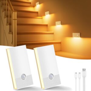 Nachtlicht mit Bewegungsmelder (2 Stk.) – USB-C, warmweiß, 3 Modi