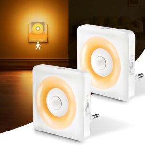Nachtlicht Steckdose mit Sensor, 2er-Set – dimmbar, kindersicher
