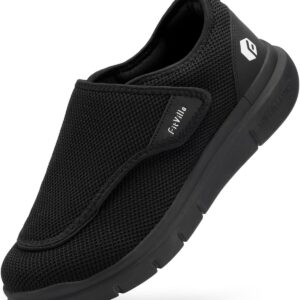 FitVille Herren Hausschuhe Extra Weit mit Klettverschluss