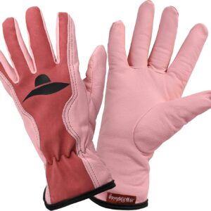 ROSTAING Miss Gartenhandschuhe Damen, Barbie-Rosa, Leder