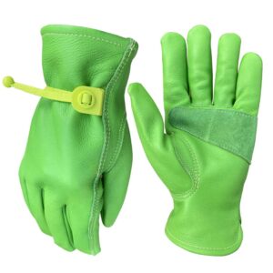 Nuo Wen Damen-Leder-Gartenhandschuhe Größe M, dornfest