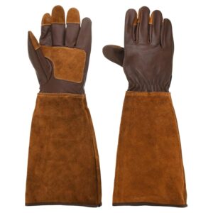 PATIKIL XL Gartenhandschuhe Rindsleder, 45x12cm, Dornenfest