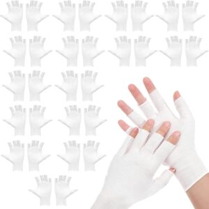 15 Paar Baumwollhandschuhe Neurodermitis, fingerlos weiß