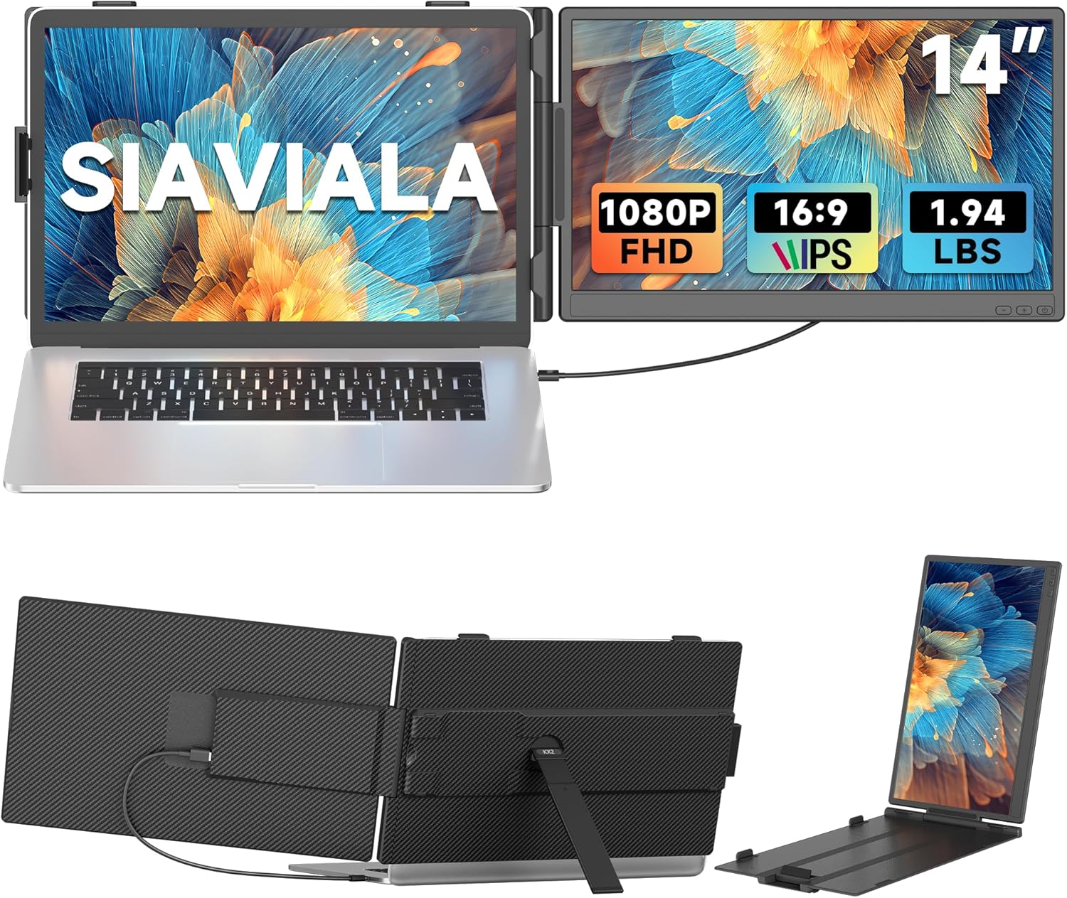 14 Zoll Laptop-Erweiterungsmonitor 1080P IPS mit USB-C/HDMI