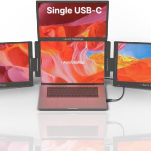 Aura Displays Triple Boost Pro | 3x 14" FHD | USB-C & HDMI | Alu-Gehäuse
