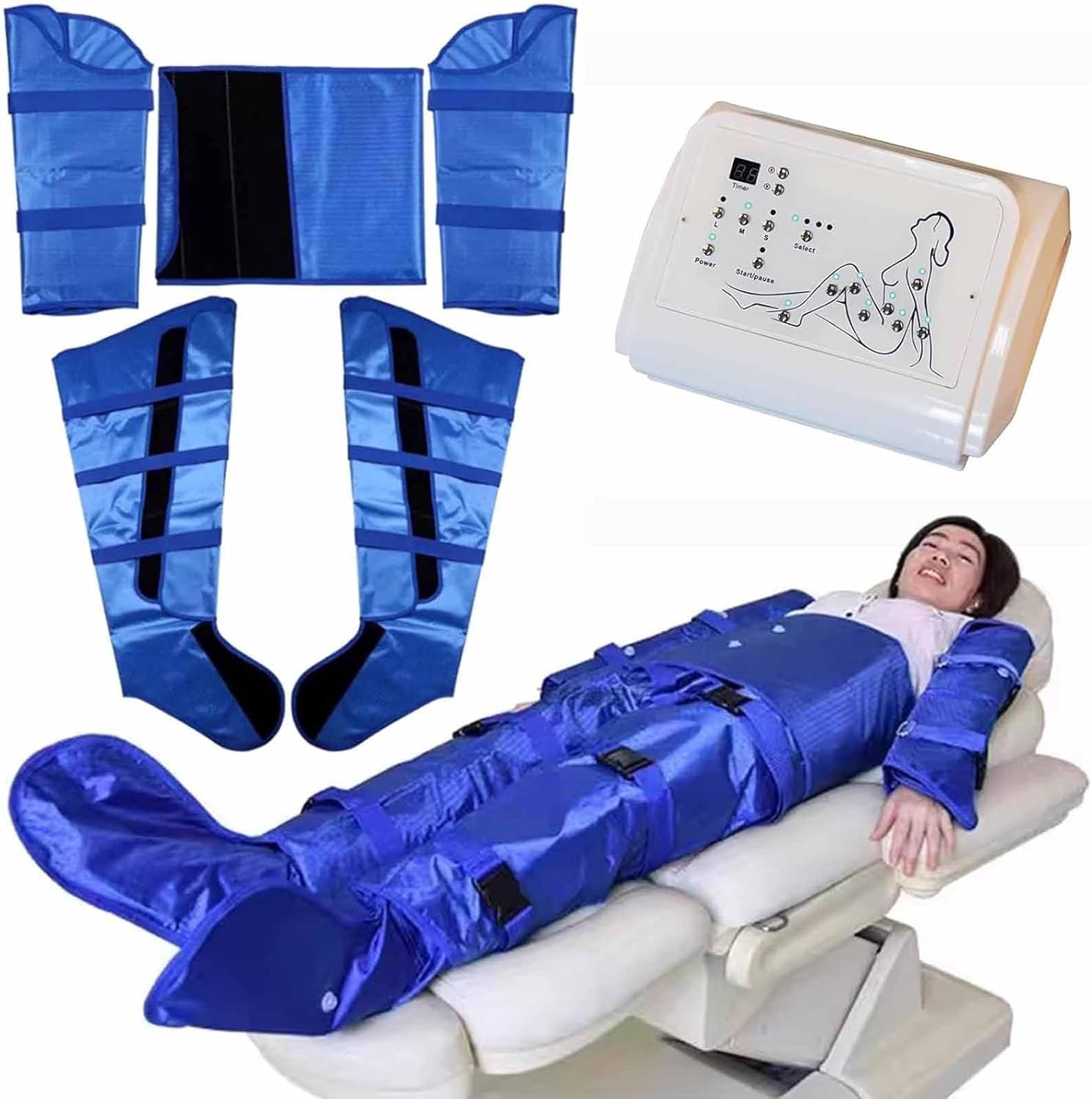 Luftdruck-Massageanzug mit Infrarot für Ganzkörper-Entspannung, Blau