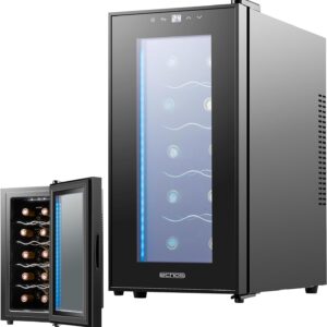 Echos Weinkühlschrank 10 Flaschen 28L mit LED & Glastür