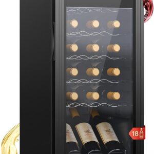 WIE Weinkühlschrank 18 Flaschen, 53 Liter, 5-18°C