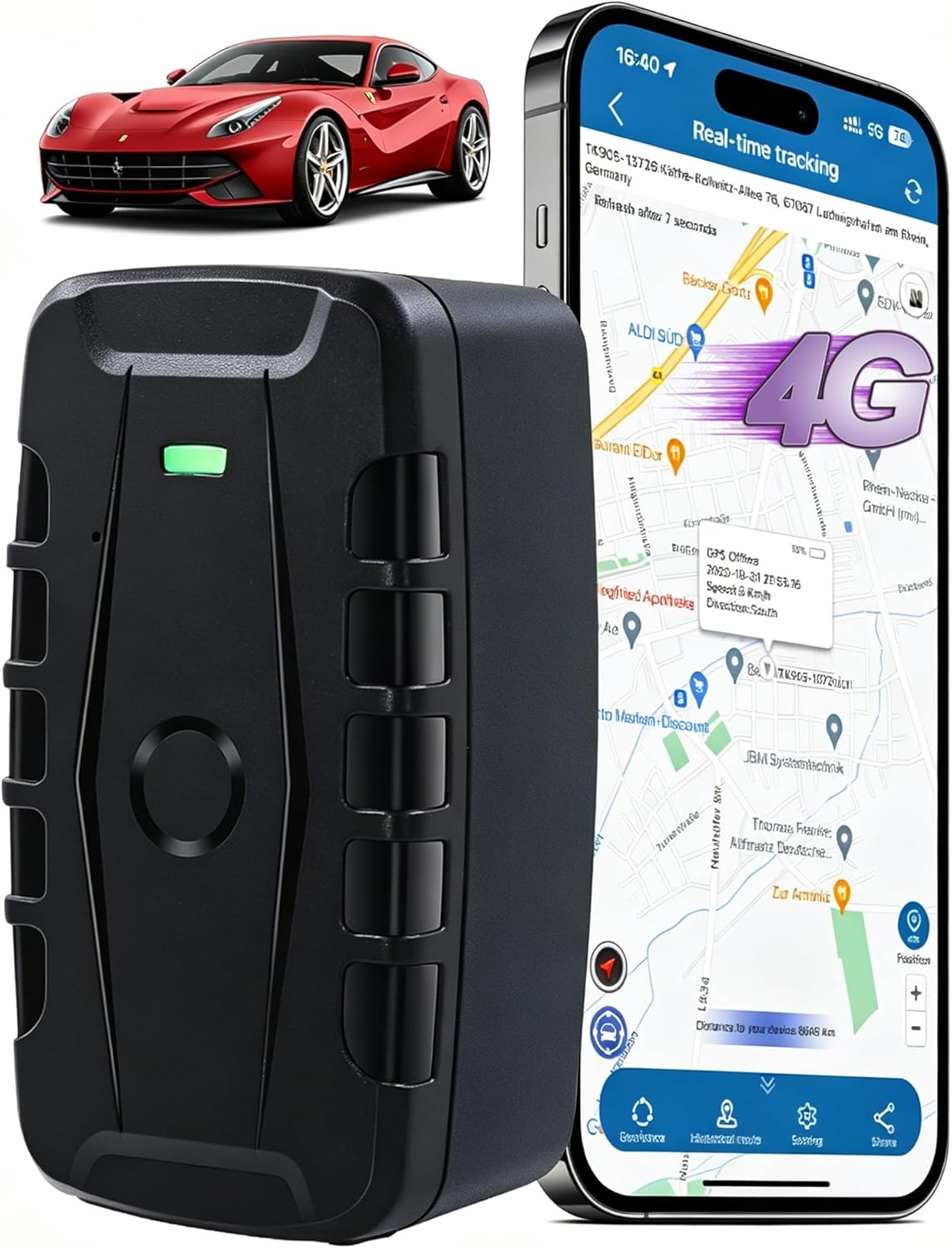 TKMARS GPS-Tracker Auto mit Magnet & 20000mAh Akku
