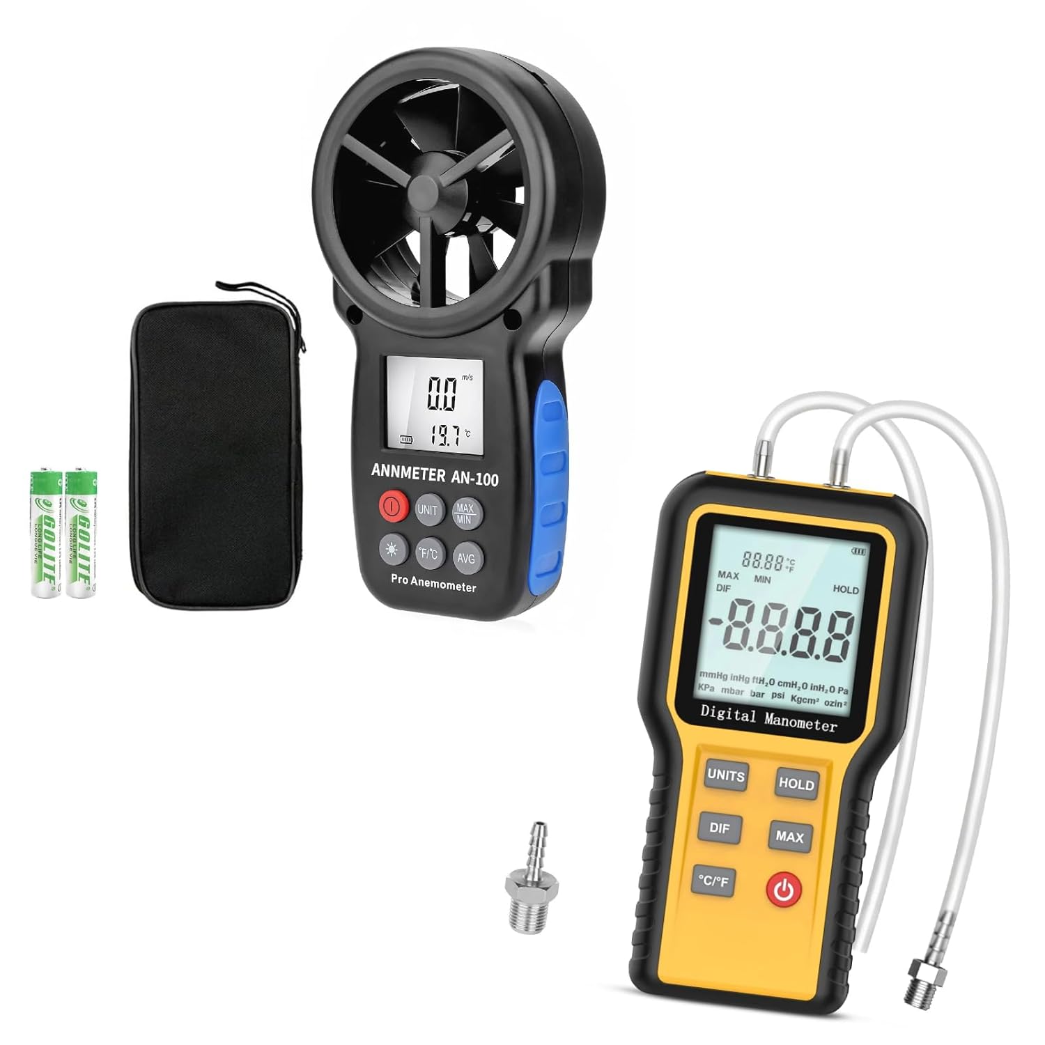 AIOMEST Anemometer & Differenzdruckmessgerät HVAC-Tool