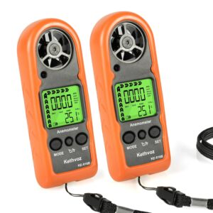 Kethvoz 816B Mini-Anemometer Set (2 Stück) – Windmesser mit Thermometer