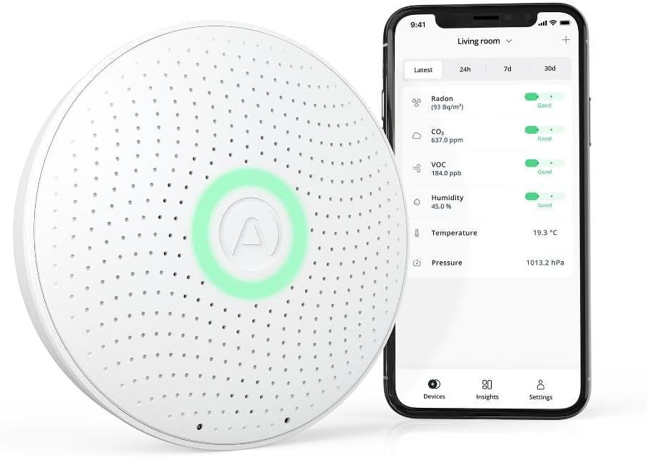 Airthings Wave Plus – Luftqualitätsmonitor für Radon & CO₂