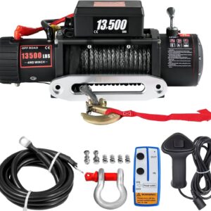 12V Seilwinde 6123 kg mit Synthetikseil & Fernbedienung