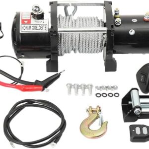 Atsoya 12V Seilwinde 2722 kg mit Synthetikseil & Fernbedienung