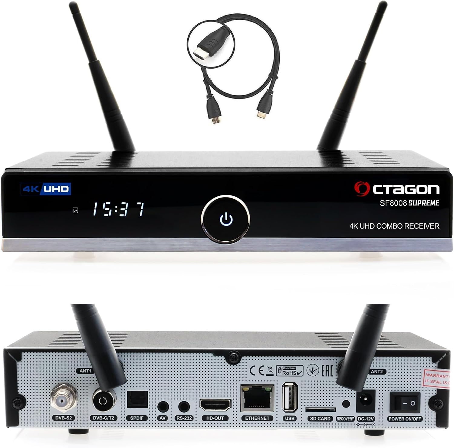Octagon SF8008 Supreme Combo UHD Receiver 500GB + WiFi