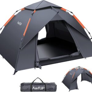 Amflip Automatisches 2-Personen Campingzelt Pop Up, 4 Jahreszeiten wasserdicht