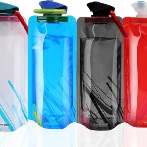 Faltbare Trinkflasche mit 4 Beuteln – wiederverwendbar & leicht
