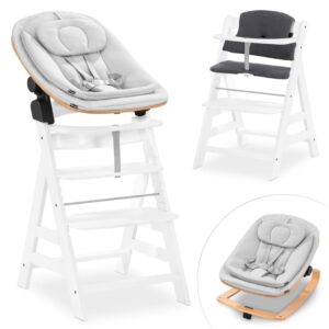 hauck Alpha+ Hochstuhl Newborn Set Weiß, 4-in-1 mit Babywippe