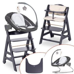 Hauck Beta+ Hochstuhl Set inkl. Bouncer Dark Grey