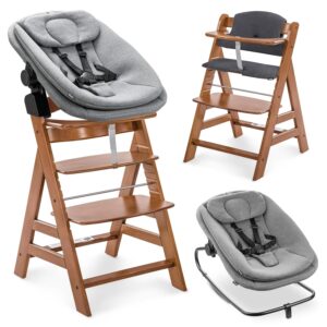 Hauck Alpha+ Hochstuhl Newborn Set Walnuss 4in1 | von Geburt bis 90 kg