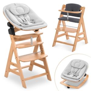Hauck Alpha+ Hochstuhl Set mit Eco Bouncer Natural