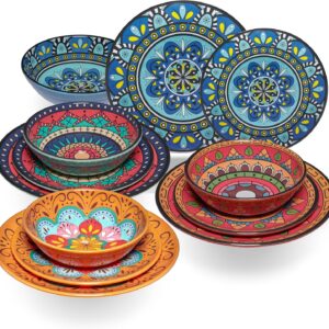 Melamin-Geschirrset Toskana Pastel, 12-teilig für 4 Pers.