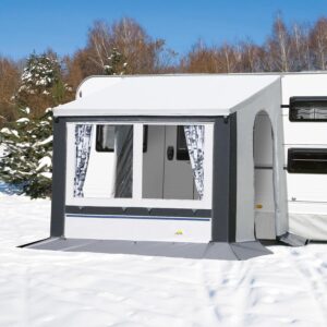 DWT Cortina II Wintervorzelt in Blau/Grau, 6 Größen, inkl. Gestänge
