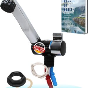 Comet London Wasserhahn 12V für Wohnmobil, Schwarz/Chrom