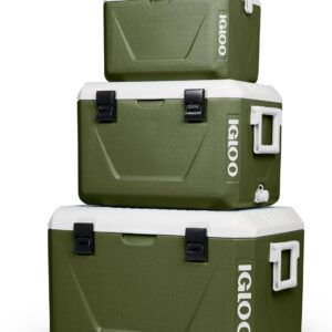 IGLOO Stapelbare Camping-Kühlboxen Set 55L/27L/11L, grün