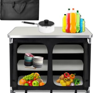 PEILU Campingschrank Outdoor faltbar, 50 kg Tragkraft, waschbar
