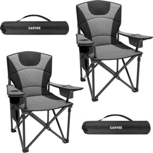 GarveeLife 2er Campingstuhl faltbar bis 200 kg, Angelstuhl 64 cm