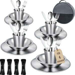 Campingbesteck-Set 29-teilig für 4 Personen – Edelstahl-Set