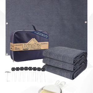 FoundGo Vorzeltteppich 280g/m², blau-grau, mit Ösen & Zubehör