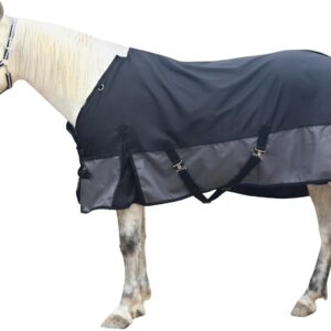 Gallopoff 1200D Pferdedecke wasserdicht, schwarz-grau, 135 cm