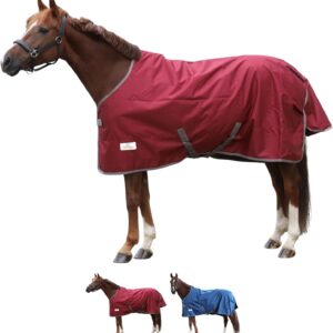 Marengos Weidedecke Freedom Turnout 600D – 165 cm, Weinrot/Dunkelblau